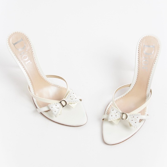 SOLD — Dior White and Cream Bow Heels - Picture 3 of 10